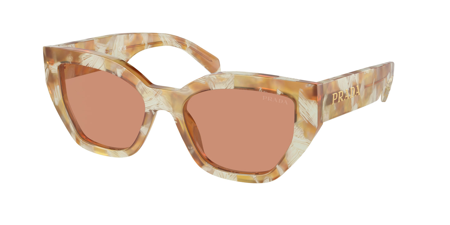 Prada PRA09S Butterfly Sunglasses 19N20D-Desert Tortoise 53-145-18 - Color Map Brown
