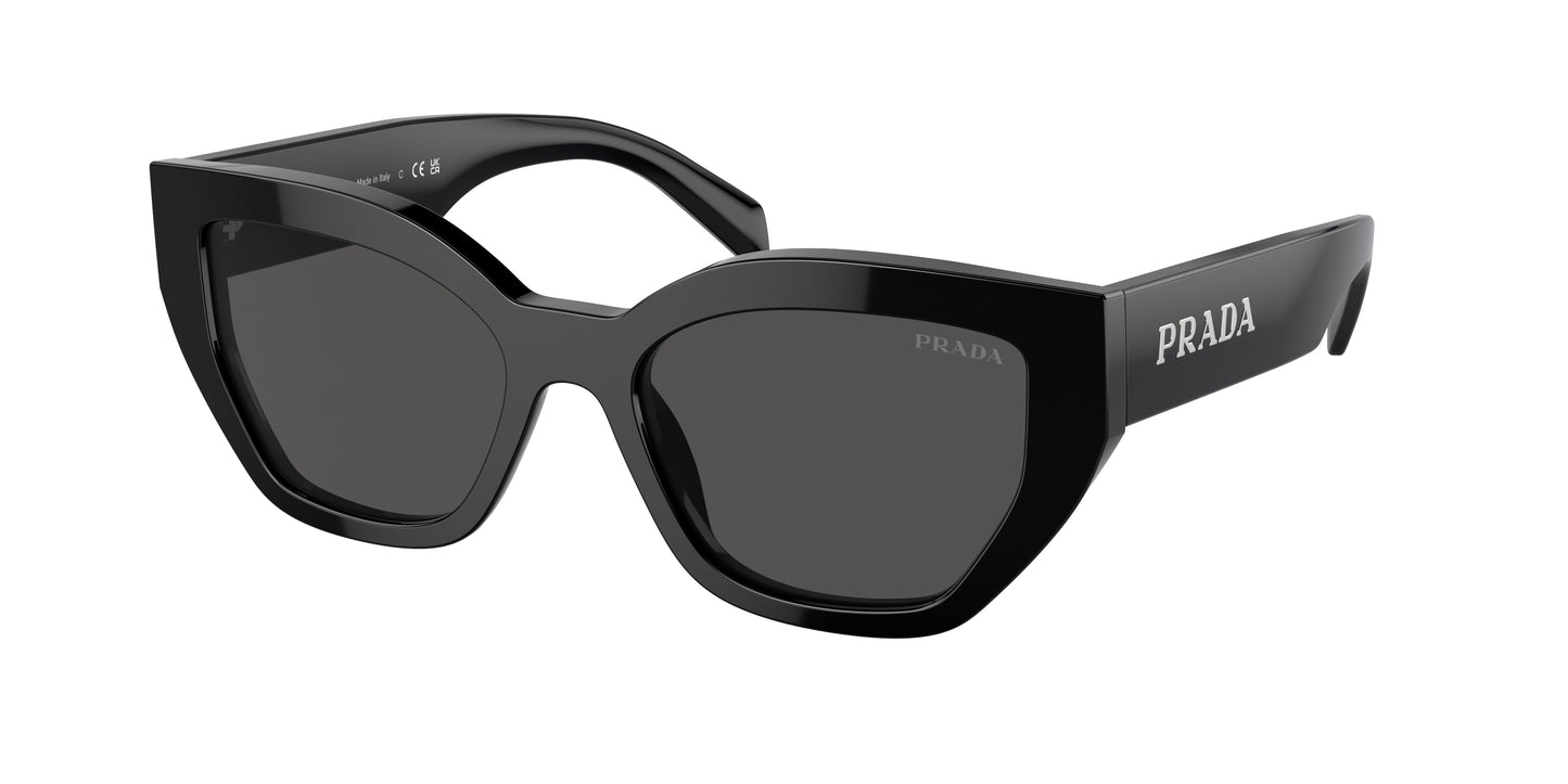 Prada PRA09S Butterfly Sunglasses 1AB5S0-Black 53-145-18 - Color Map Black
