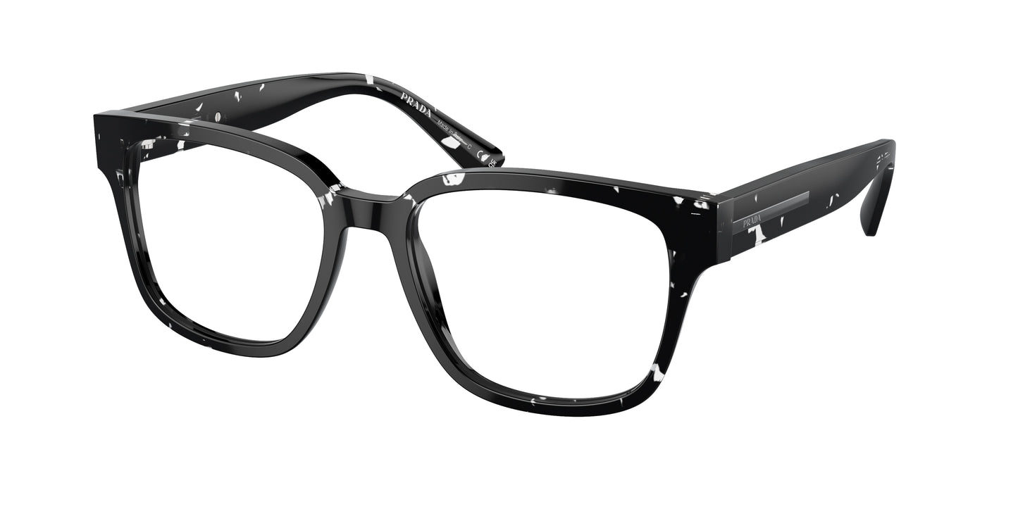 Prada PRA09V Pillow Eyeglasses 15O1O1-Havana Black Transparent 54-145-18 - Color Map Brown