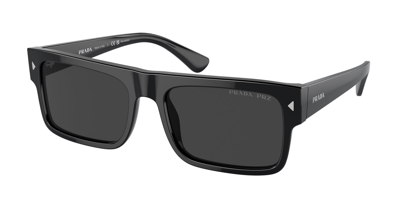 Prada PRA10SF Rectangle Sunglasses 16K08G-Black 59-150-17 - Color Map Black