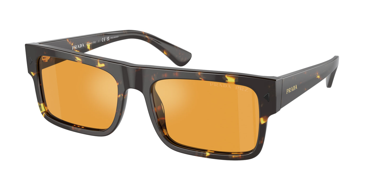 Prada PRA10SF Rectangle Sunglasses 16O20C-Havana Black Yellow 59-150-17 - Color Map Brown
