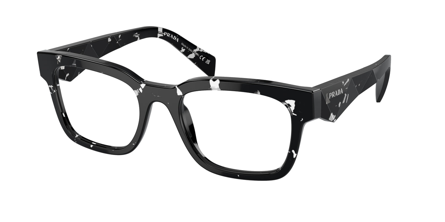 Prada PRA10VF Pillow Eyeglasses 15O1O1-Havana Black Transparent 54-145-18 - Color Map Brown