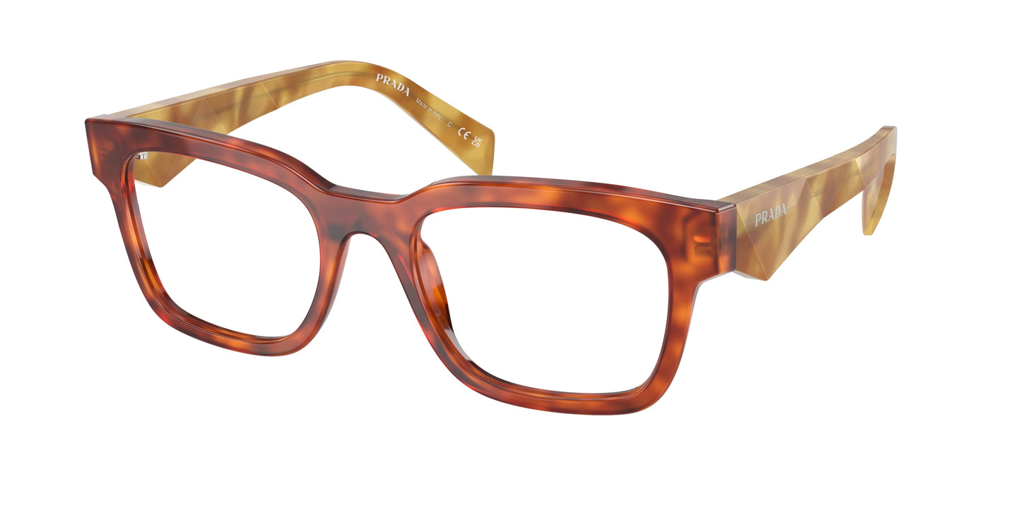 Prada PRA10V Pillow Eyeglasses 11P1O1-Havana Cognac 53-145-20 - Color Map Brown