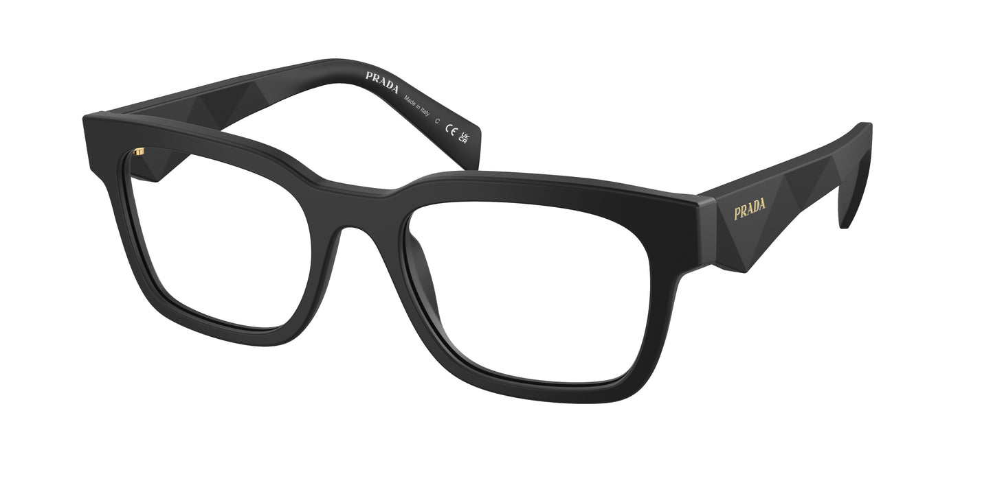 Prada PRA10V Pillow Eyeglasses 12P1O1-Matte Black 53-145-20 - Color Map Black
