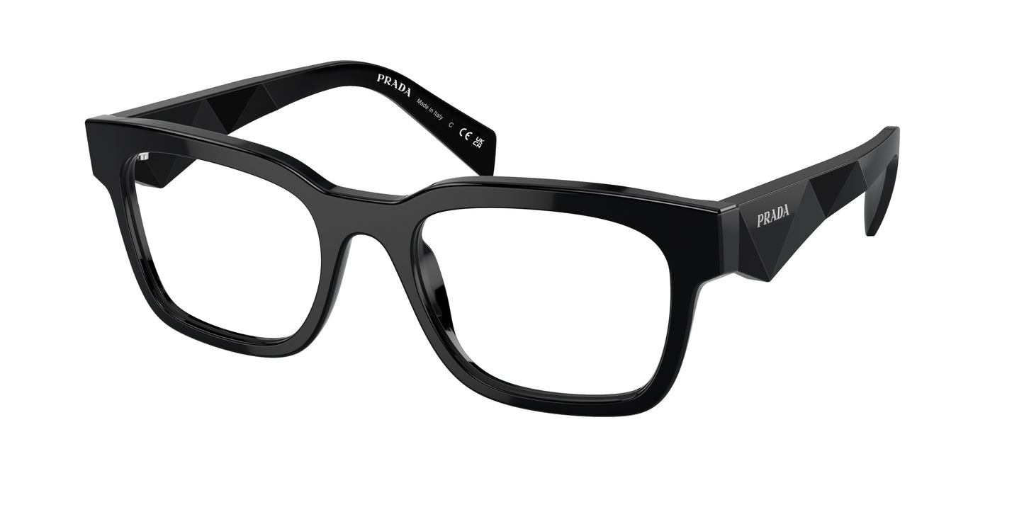 Prada PRA10V Pillow Eyeglasses 16K1O1-Black 53-145-20 - Color Map Black