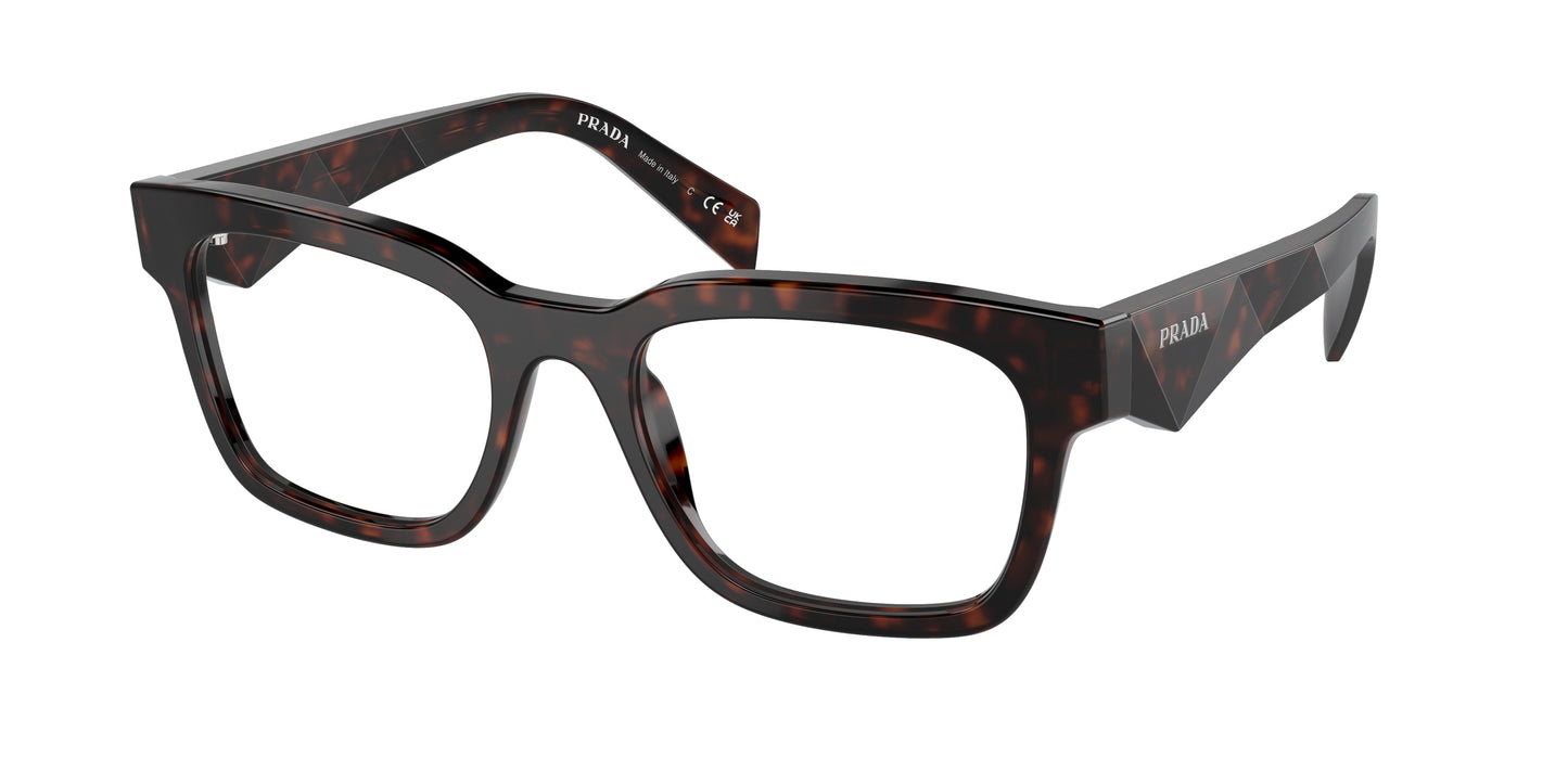 Prada PRA10V Pillow Eyeglasses 17N1O1-Havana Red 53-145-20 - Color Map Red