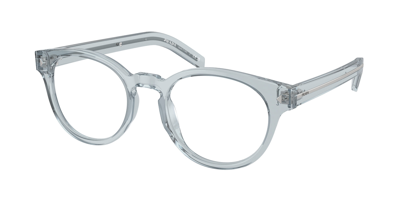 Prada PRA14V Phantos Eyeglasses 19T1O1-Transparent Azure 52-150-21 - Color Map Blue