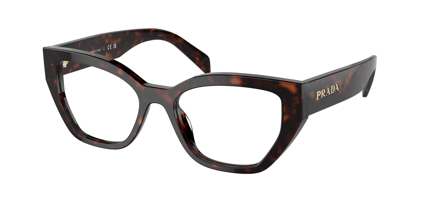 Prada PRA16V Irregular Eyeglasses 17N1O1-Root Tortoise 53-145-18 - Color Map Tortoise