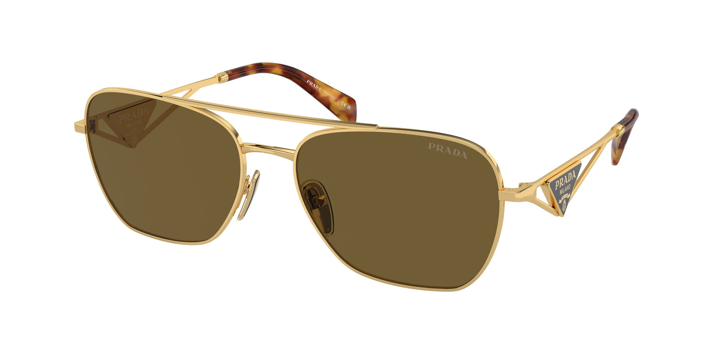 Prada PRA50S Pillow Sunglasses 5AK01T-Gold 59-140-17 - Color Map Gold