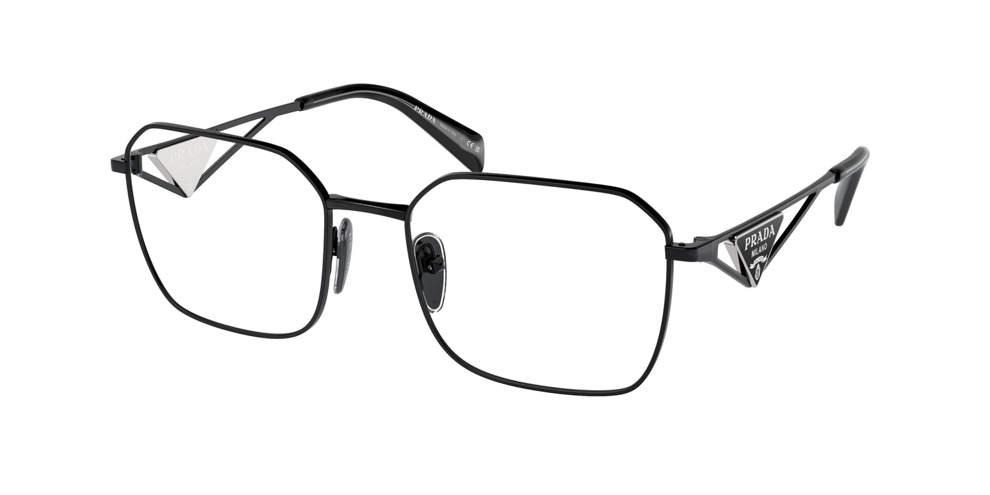 Prada PRA51V Irregular Eyeglasses 1AB1O1-Black 55-140-19 - Color Map Black