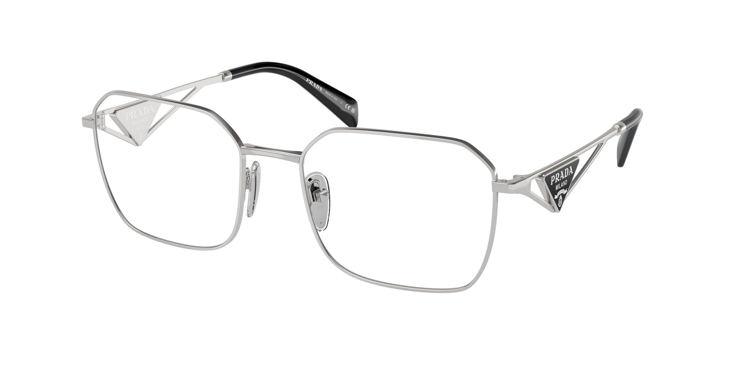 Prada PRA51V Irregular Eyeglasses 1BC1O1-Silver 55-140-19 - Color Map Silver