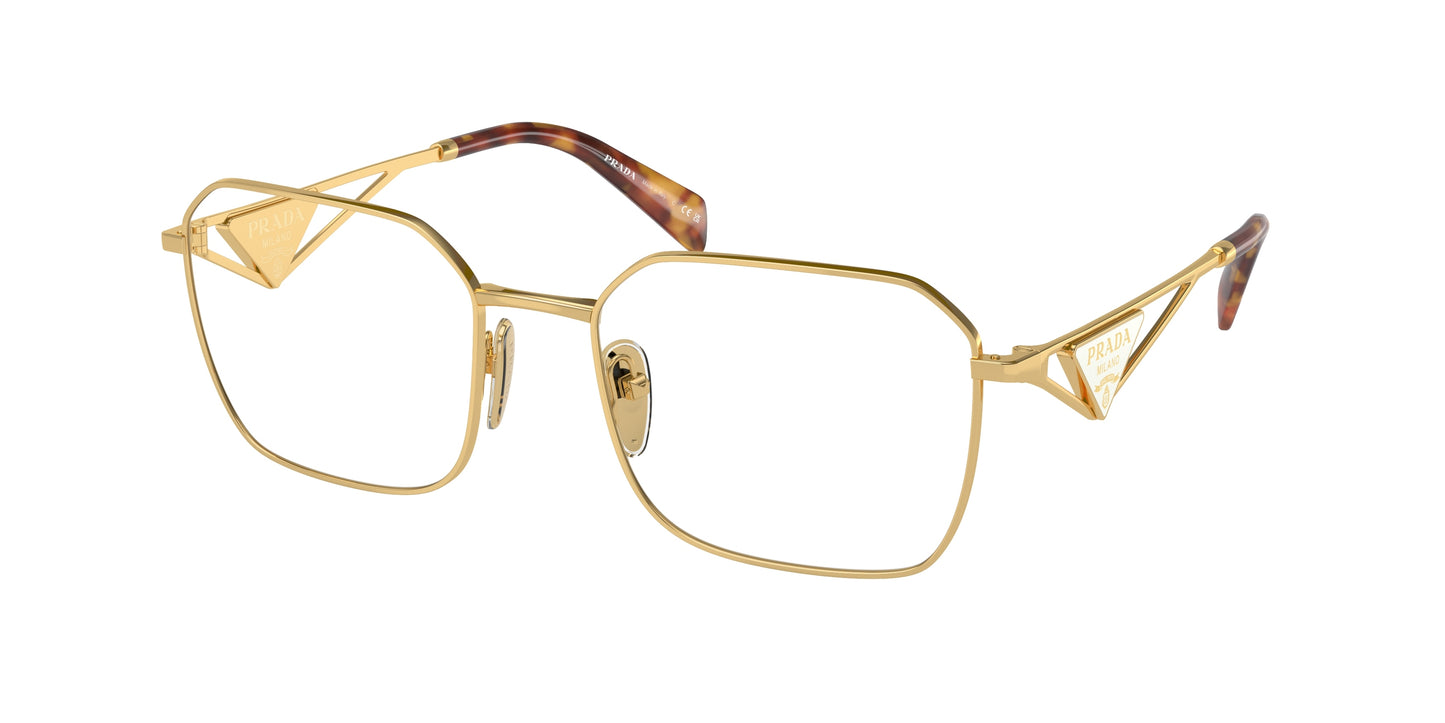 Prada PRA51V Irregular Eyeglasses 5AK1O1-Gold 55-140-19 - Color Map Gold