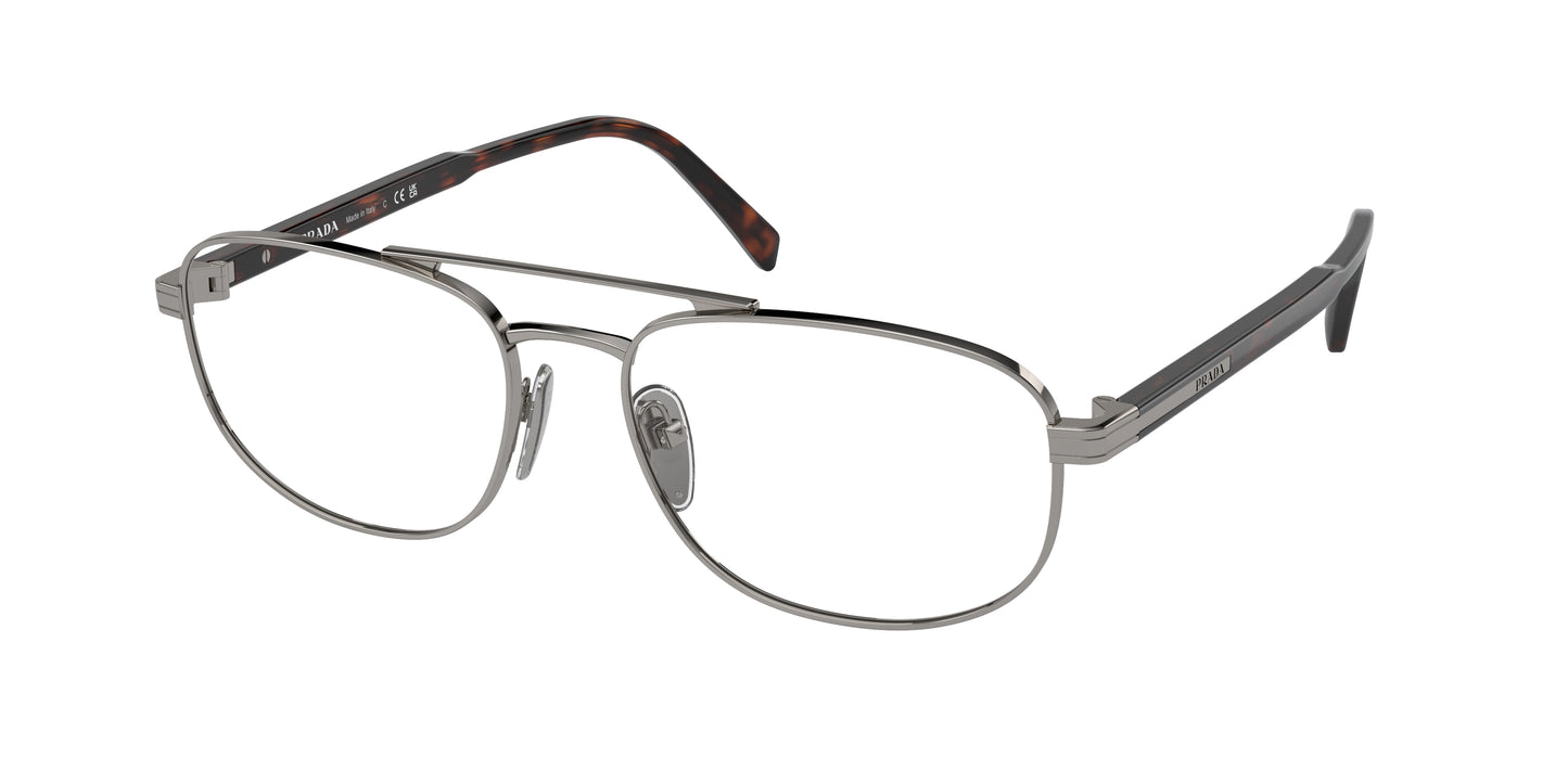 Prada PRA56V Oval Eyeglasses 5AV1O1-Gunmetal 57-145-17 - Color Map Grey
