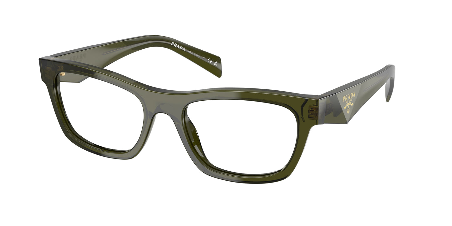 Prada PRB01VF Butterfly Eyeglasses 19Z1O1-Transparent Bottle 54-145-18 - Color Map Green