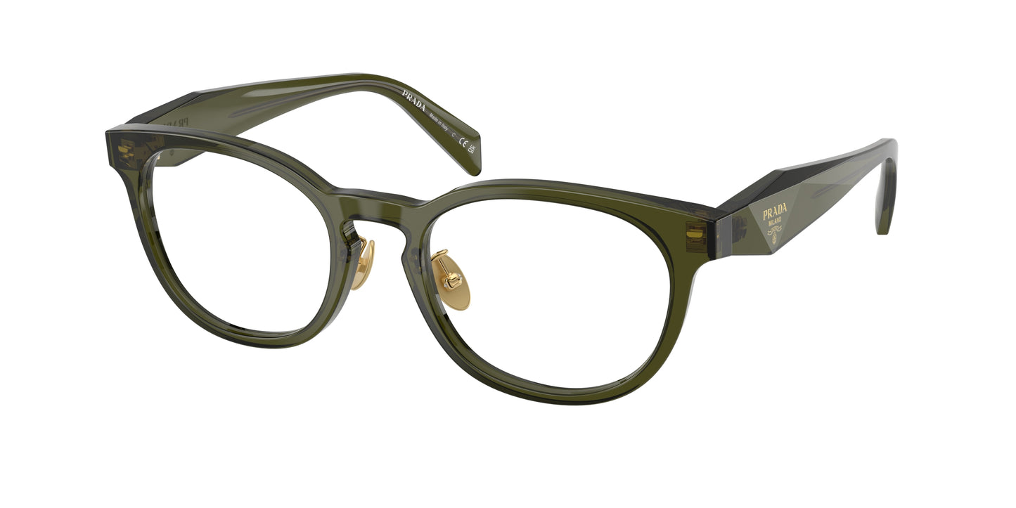 Prada PRB06VD Phantos Eyeglasses 19Z1O1-Transparent Bottle 52-145-20 - Color Map Green