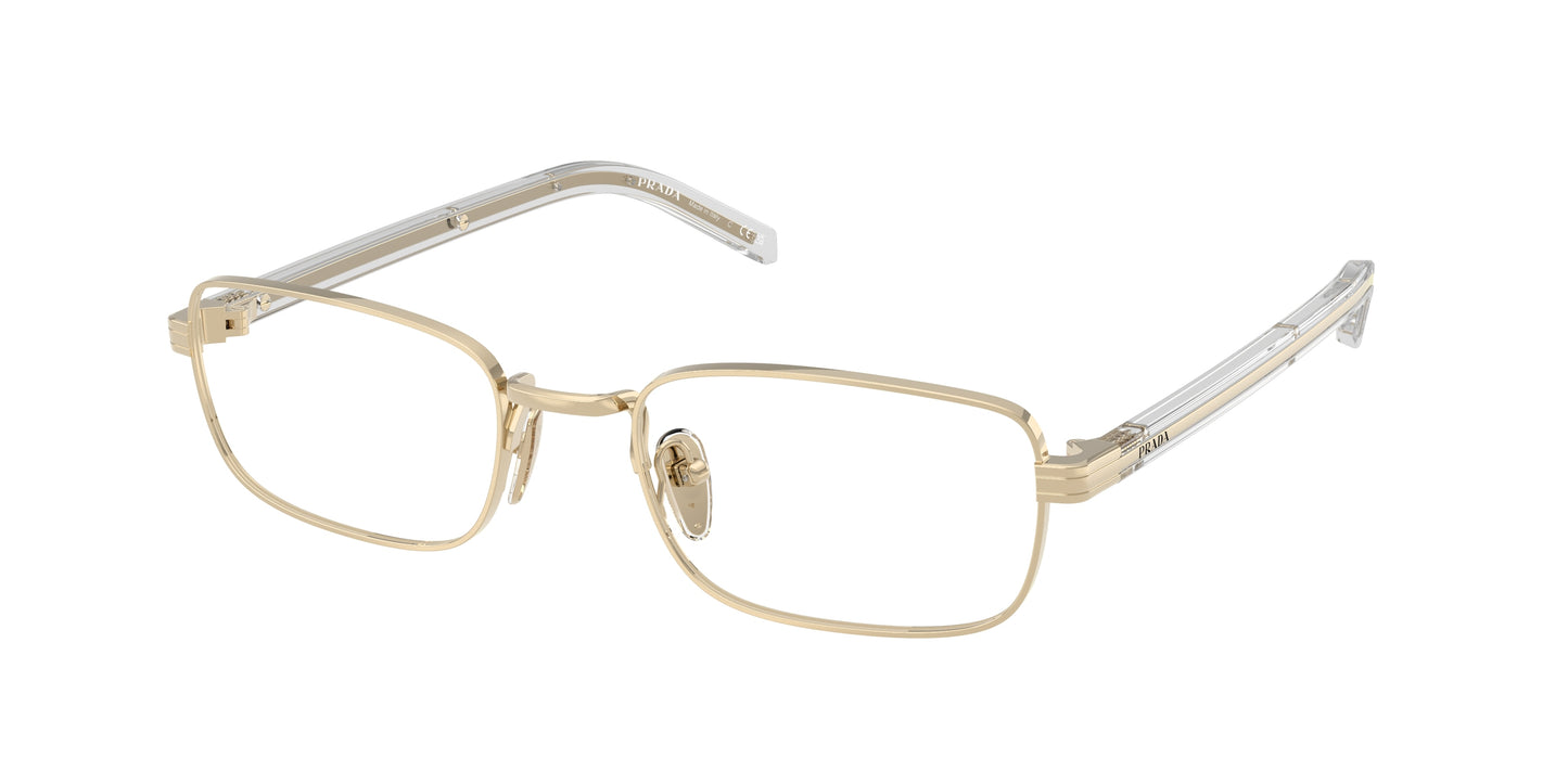 Prada PRB54V Rectangle Eyeglasses ZVN1O1-Pale Gold 54-145-20 - Color Map Gold