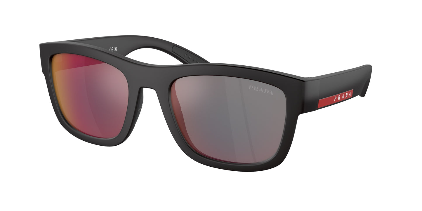 Prada Linea Rossa PS01ZSF Pillow Sunglasses DG008F-Black Rubber 56-145-21 - Color Map Black