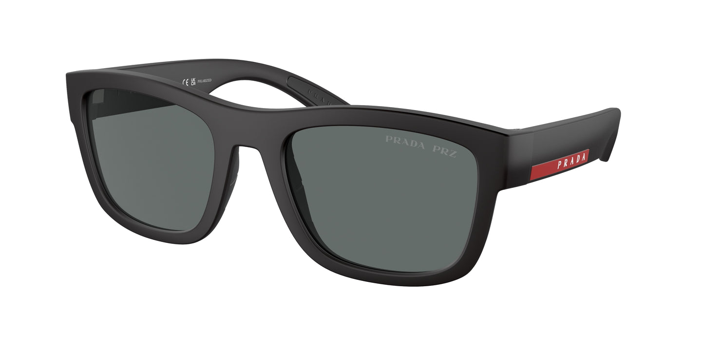 Prada Linea Rossa PS01ZS Pillow Sunglasses DG002G-Black Rubber 56-145-21 - Color Map Black