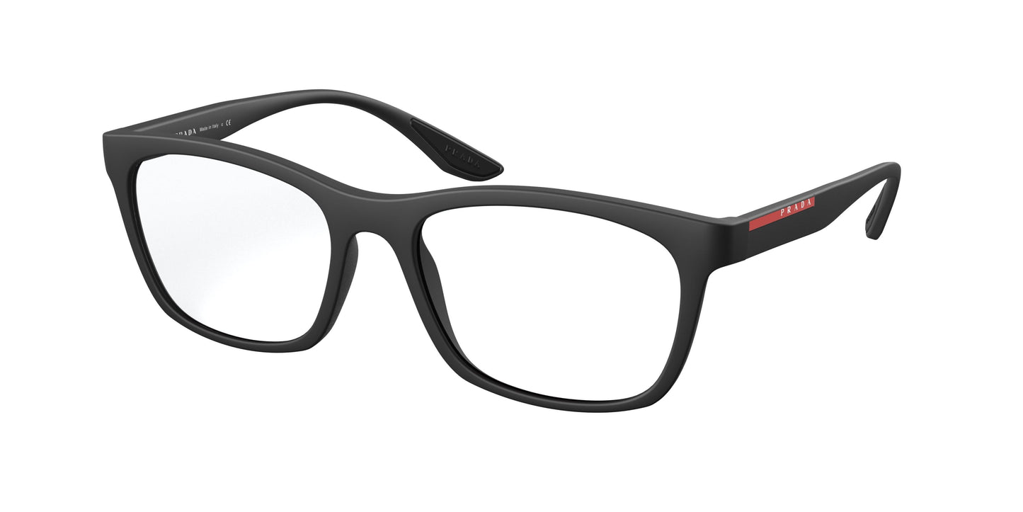 Prada Linea Rossa PS02NV Square Eyeglasses DG01O1-Rubber Black 55-145-18 - Color Map Black