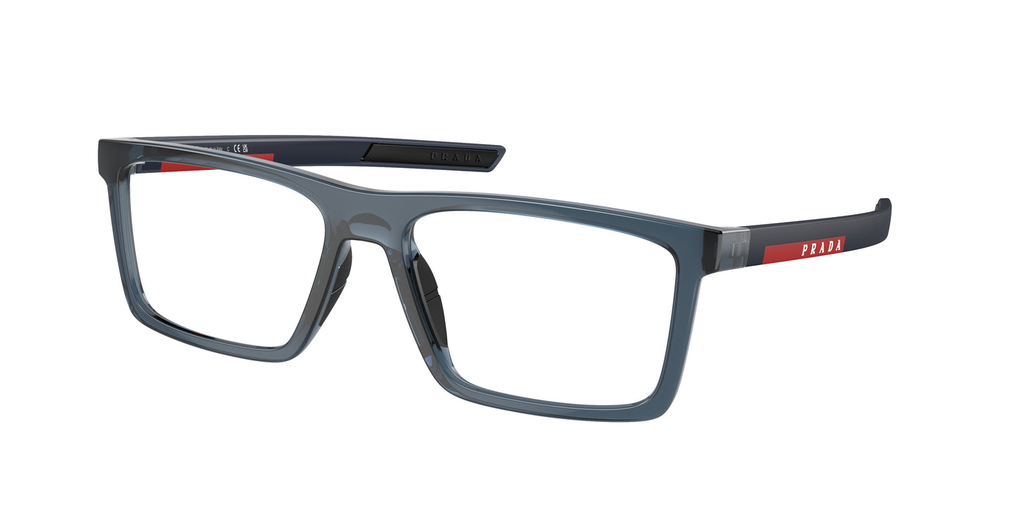 Prada Linea Rossa PS02QV Rectangle Eyeglasses CZH1O1-Transparent Avio 56-145-17 - Color Map Blue