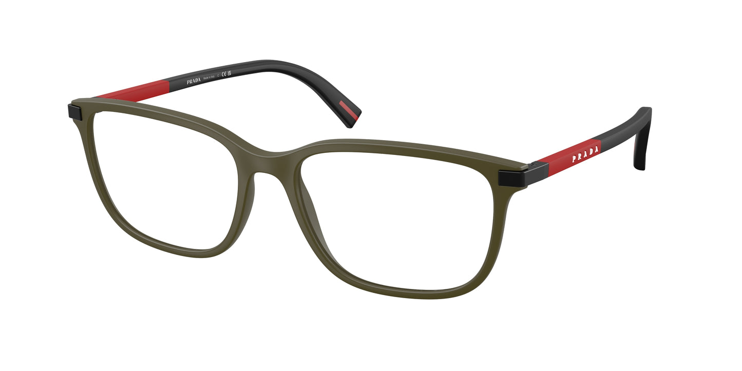 Prada Linea Rossa PS02RV Pillow Eyeglasses 15X1O1-Matte Military Green 56-145-17 - Color Map Green