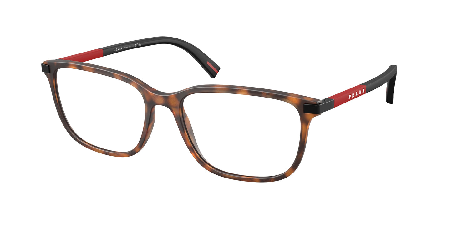 Prada Linea Rossa PS02RV Pillow Eyeglasses 17X1O1-Dark Tortoise Rubber 56-145-17 - Color Map Tortoise