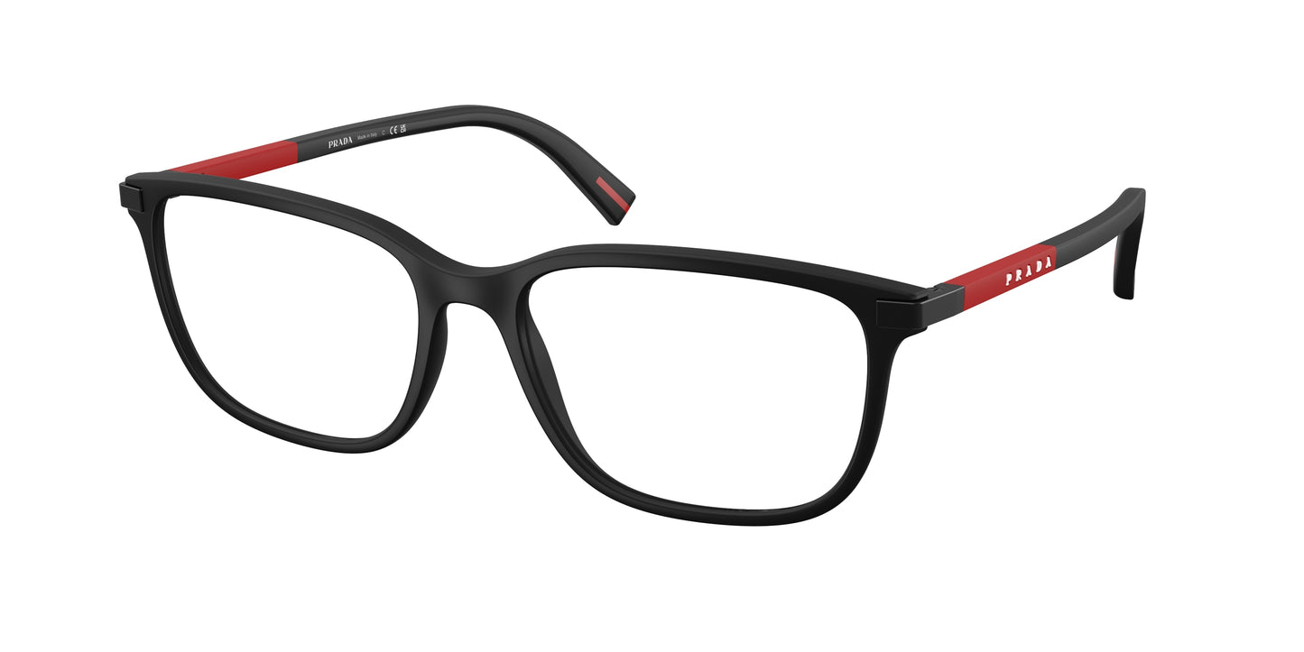 Prada Linea Rossa PS02RV Pillow Eyeglasses DG01O1-Black Rubber 56-145-17 - Color Map Black