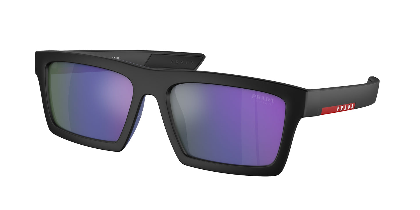 Prada Linea Rossa PS02ZSU Rectangle Sunglasses 1BO05U-Matte Black 58-145-18 - Color Map Black