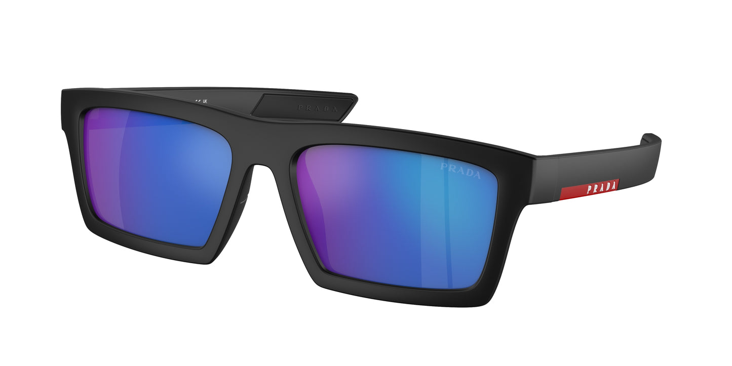 Prada Linea Rossa PS02ZSU Rectangle Sunglasses 1BO08R-Matte Black 58-145-18 - Color Map Black