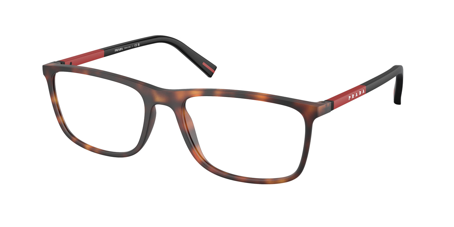 Prada Linea Rossa PS03QV Rectangle Eyeglasses 17X1O1- 57-145-18 - Color Map Tortoise