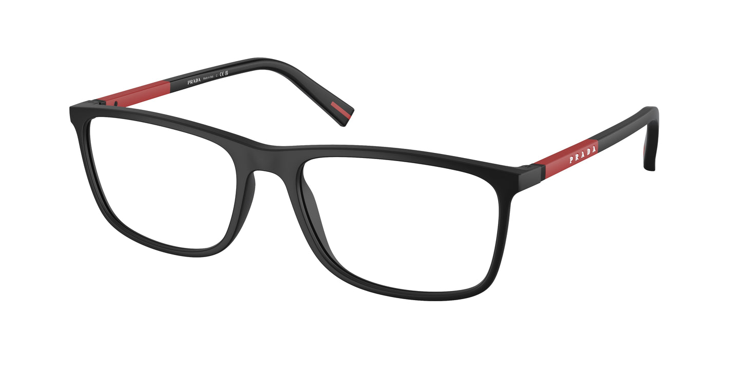 Prada Linea Rossa PS03QV Rectangle Eyeglasses DG01O1- 57-145-18 - Color Map Black