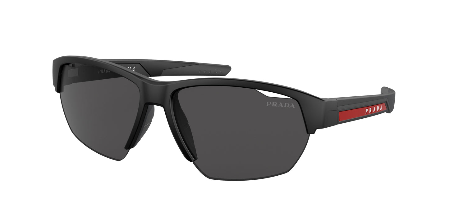 Prada Linea Rossa PS03YS Irregular Sunglasses 1BO06F-Matte Black 64-140-15 - Color Map Black
