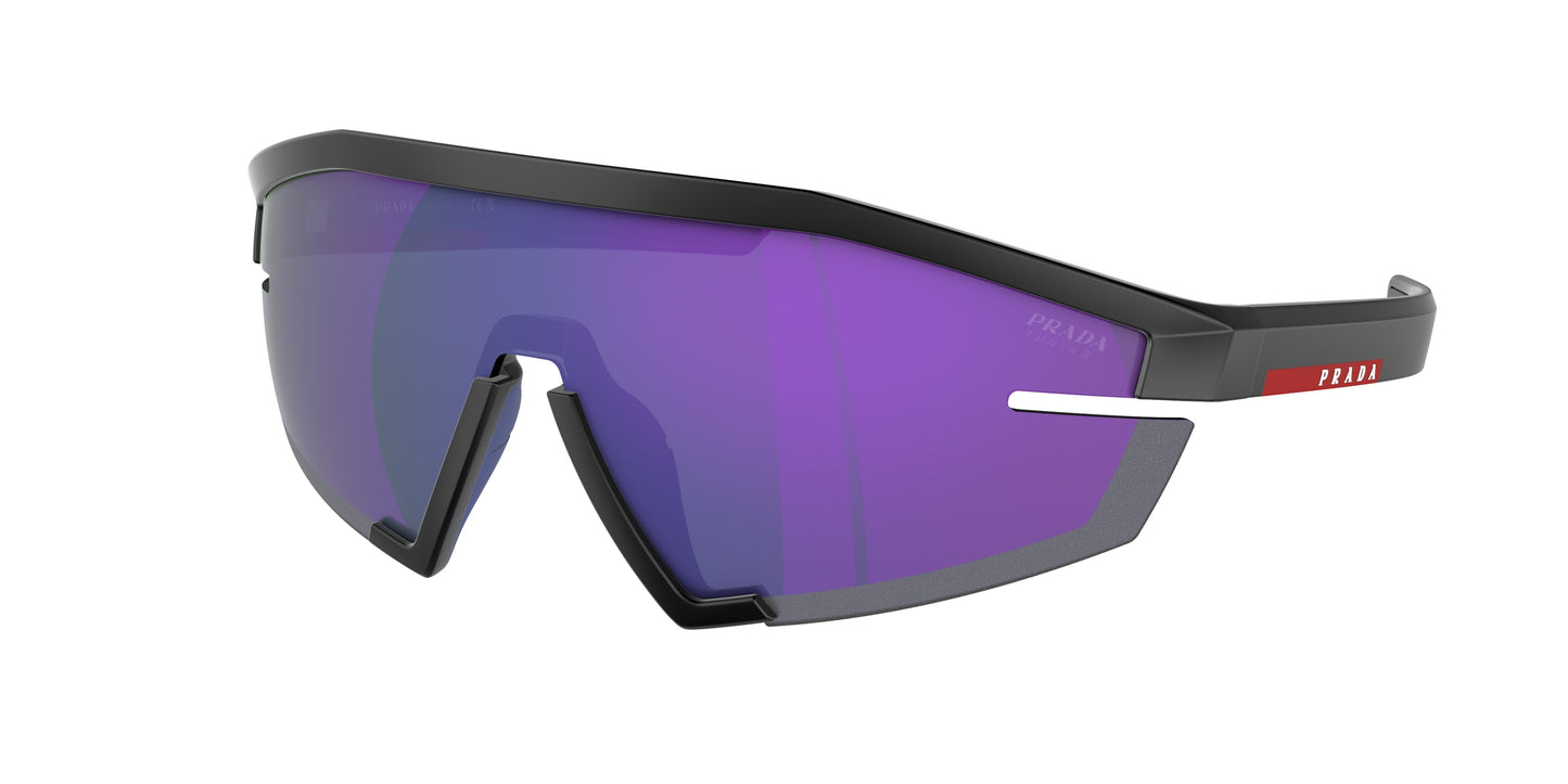 Prada Linea Rossa PS03ZS Irregular Sunglasses 1BO05U-Matte Black 44-125-144 - Color Map Black