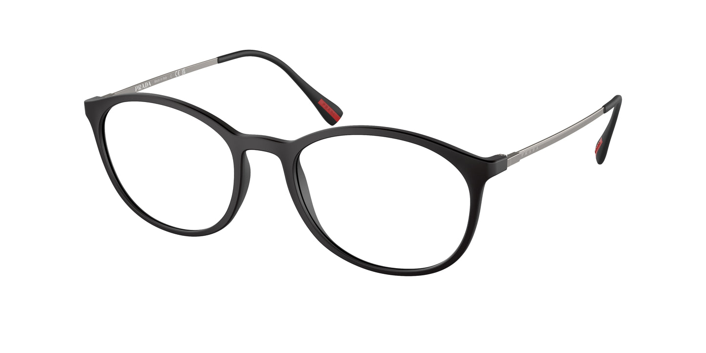 Prada Linea Rossa LIFESTYLE PS04HV Rectangle Eyeglasses DG01O1-Black Rubber 53-140-19 - Color Map Black