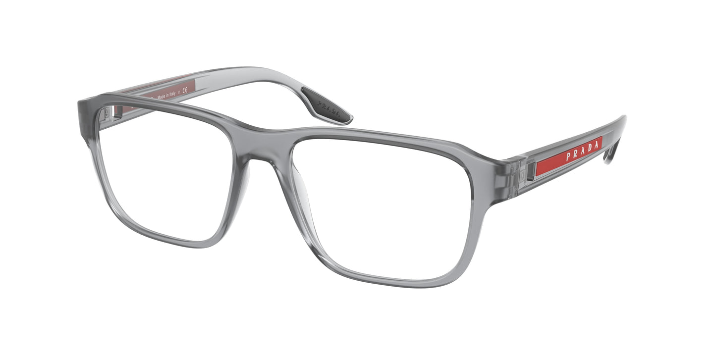 Prada Linea Rossa PS04NV Rectangle Eyeglasses 14C1O1-Grey Transparent Rubber 54-145-17 - Color Map Grey