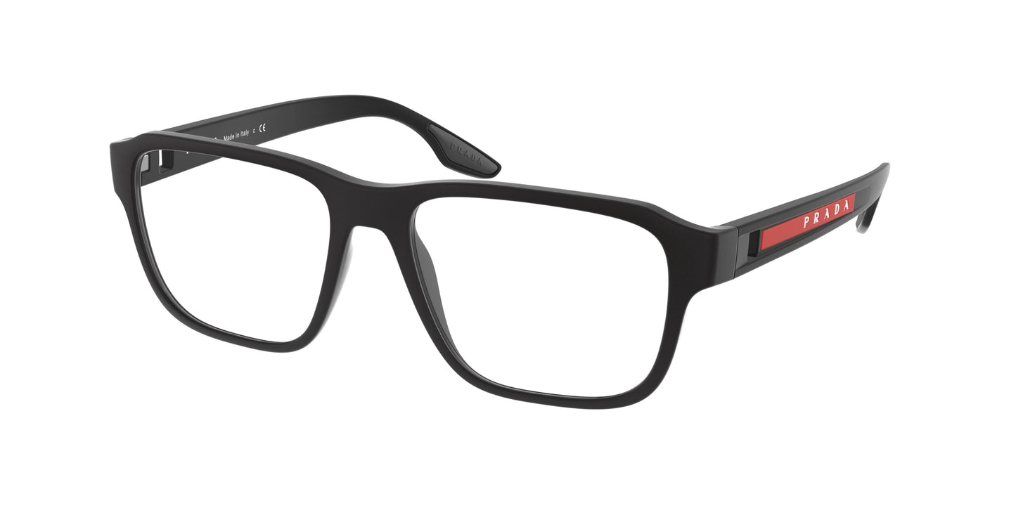 Prada Linea Rossa PS04NV Rectangle Eyeglasses DG01O1-Rubber Black 54-145-17 - Color Map Black