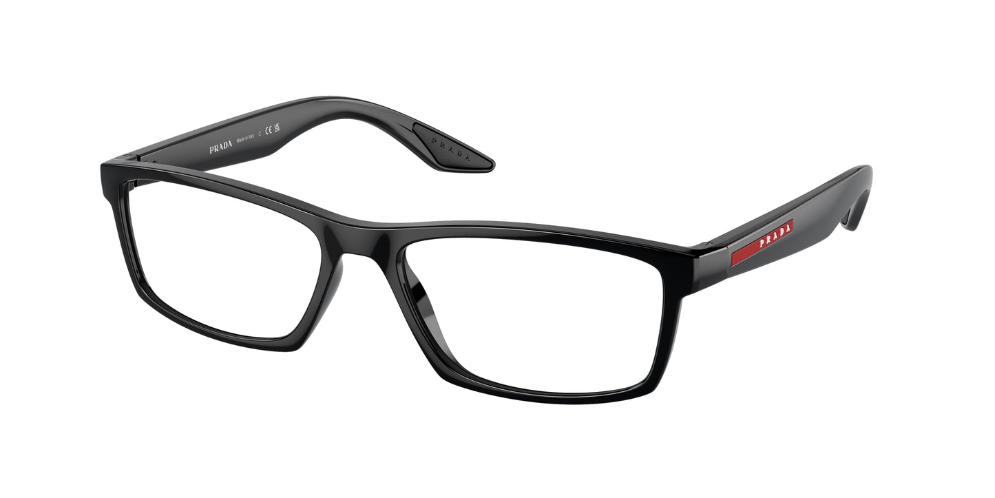 Prada Linea Rossa PS04PV Rectangle Eyeglasses 1AB1O1-Black 56-145-17 - Color Map Black