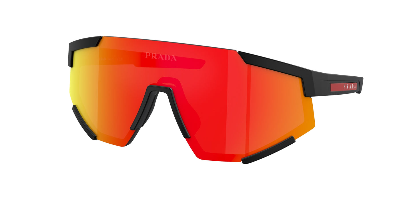 Prada Linea Rossa PS04WS Pillow Sunglasses DG002U-Black Rubber 0-130-137 - Color Map Black