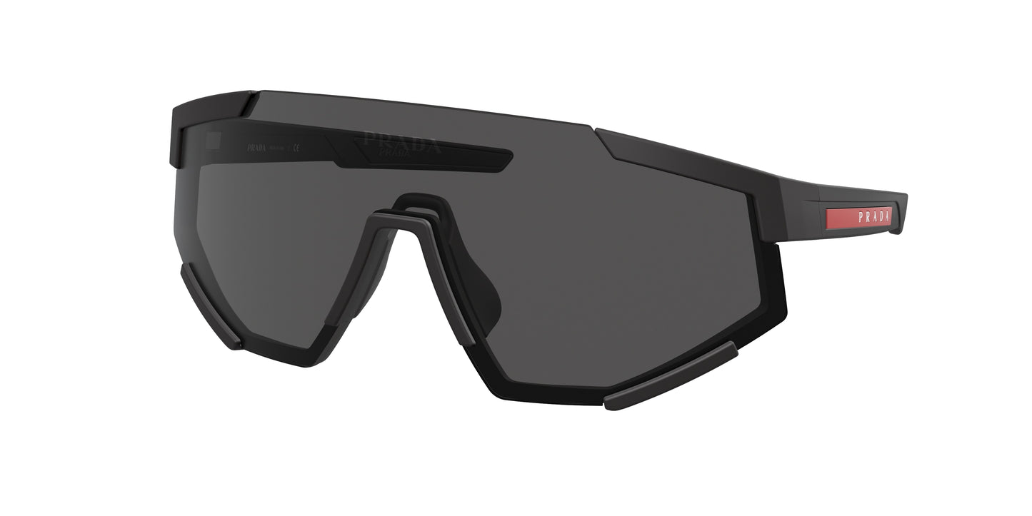 Prada Linea Rossa PS04WS Pillow Sunglasses DG006F-Black Rubber 0-130-137 - Color Map Black