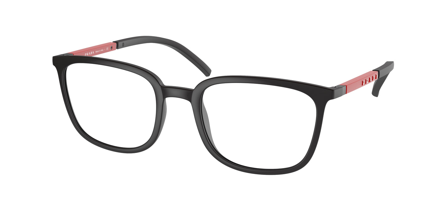Prada Linea Rossa PS05NV Pillow Eyeglasses 1BO1O1-Black Rubber 54-145-21 - Color Map Black