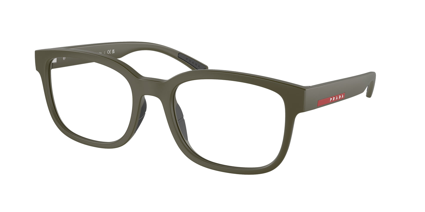 Prada Linea Rossa PS05QV Pillow Eyeglasses 15X1O1- 56-145-20 - Color Map Green