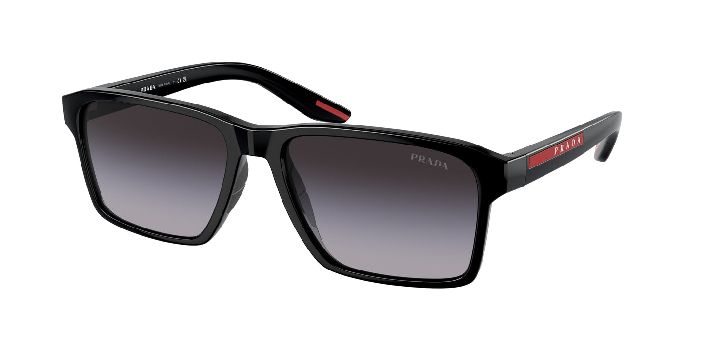 Prada Linea Rossa PS05YSF Rectangle Sunglasses 1AB09U-Black 58-145-17 - Color Map Black