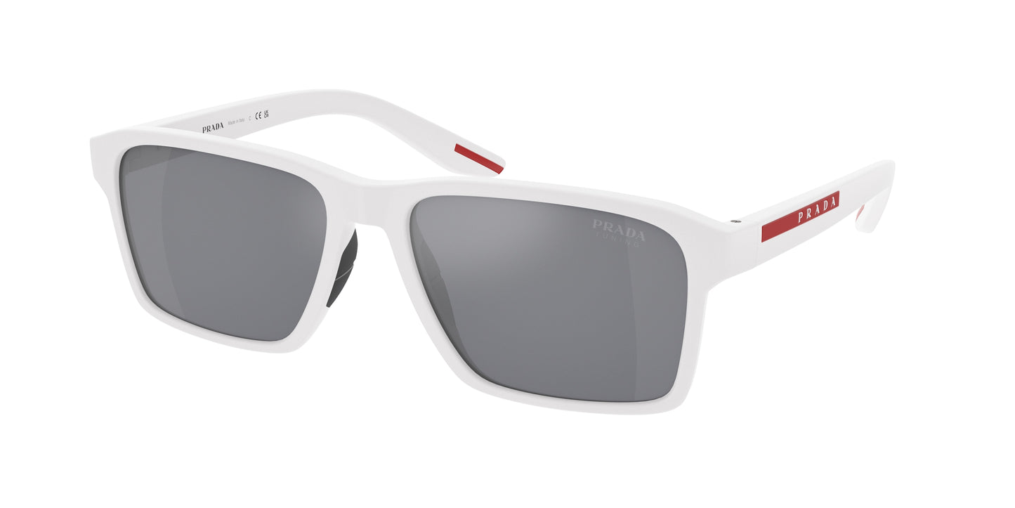 Prada Linea Rossa PS05YS Rectangle Sunglasses TWK40A-White Rubber 58-145-17 - Color Map White