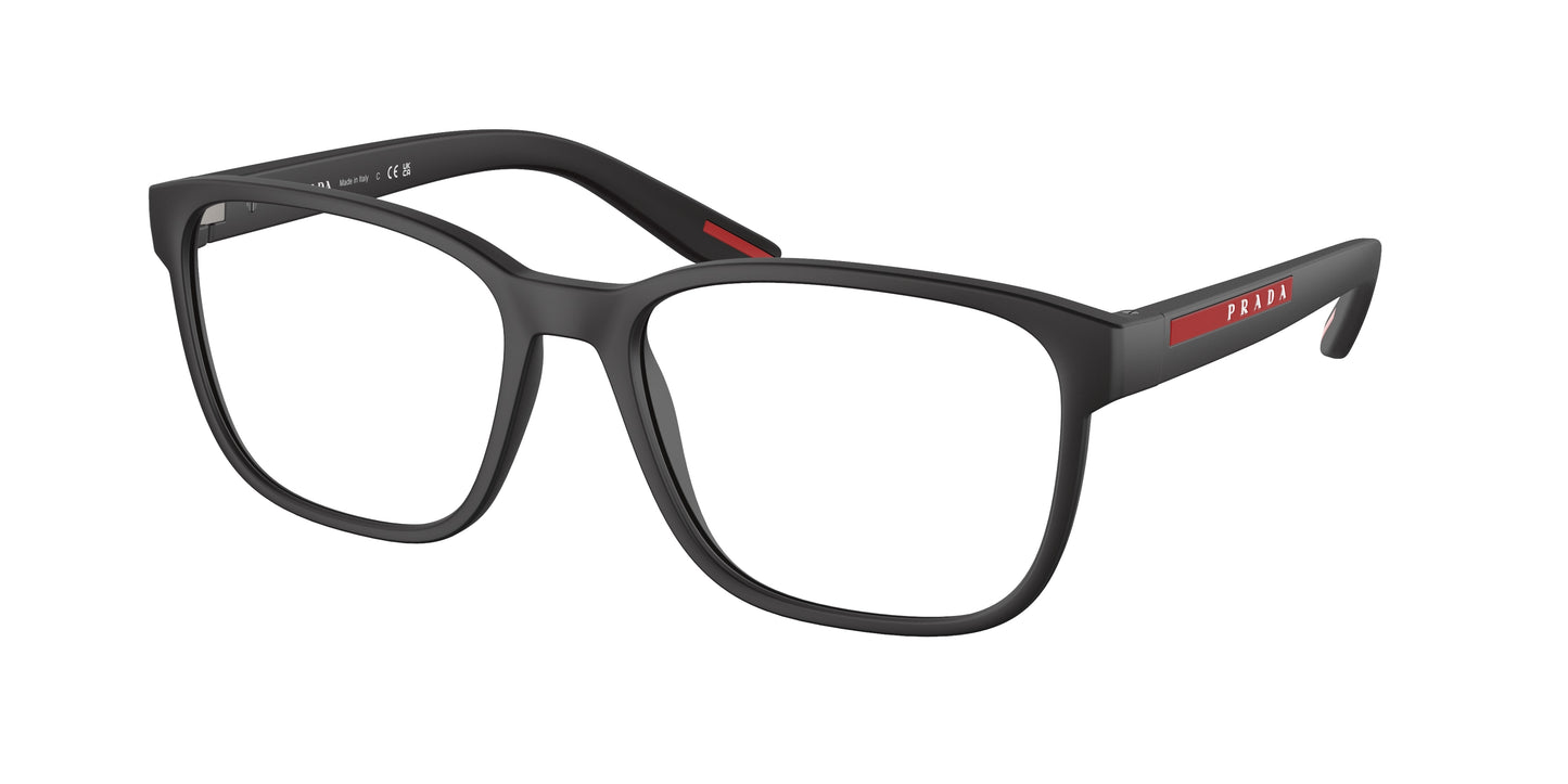 Prada Linea Rossa PS06PV Pillow Eyeglasses DG01O1-Black Rubber 57-145-18 - Color Map Black