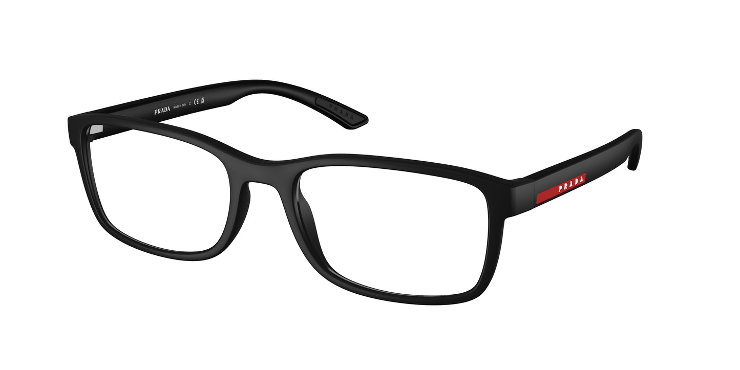 Prada Linea Rossa PS06RV Pillow Eyeglasses DG01O1-Black Rubber 55-145-19 - Color Map Black