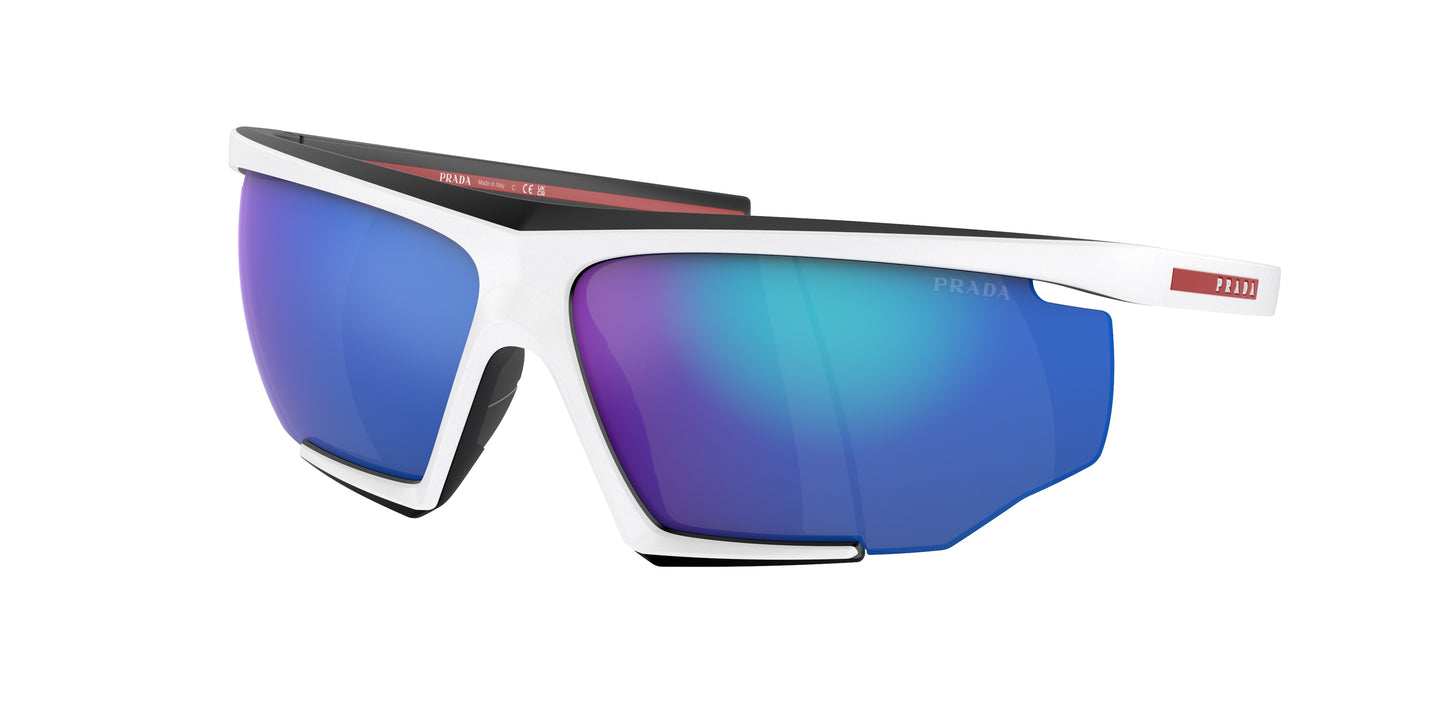 Prada Linea Rossa PS07YS Irregular Sunglasses 15K08R-White/Black Rubber 76-125-12 - Color Map White