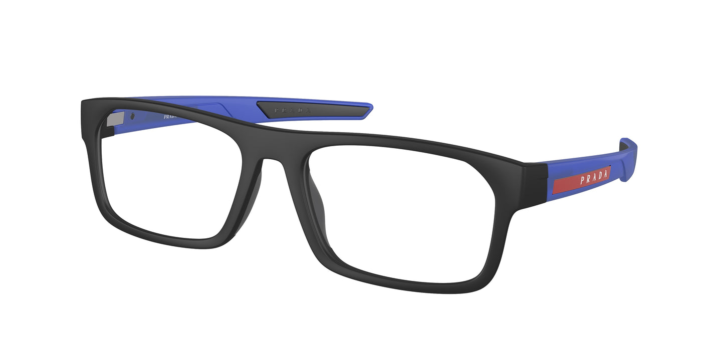 Prada Linea Rossa PS08OV Rectangle Eyeglasses 15C1O1-Transparent Blue 57-140-18 - Color Map Blue