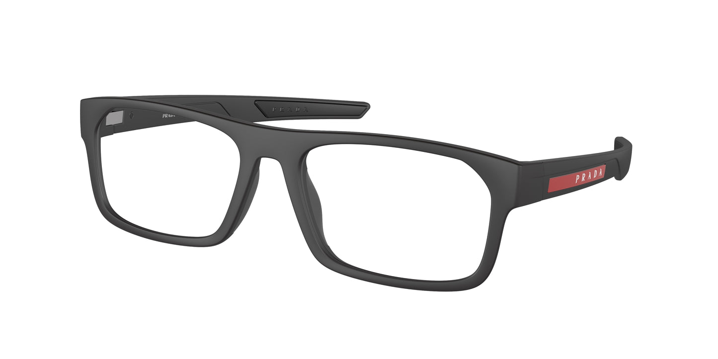Prada Linea Rossa PS08OV Rectangle Eyeglasses DG01O1-Rubber Black 57-140-18 - Color Map Black