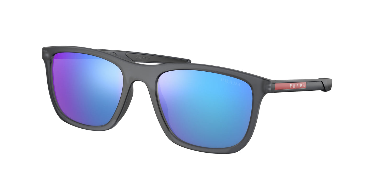 Prada Linea Rossa PS10WS Pillow Sunglasses 13C08R-Grey Transparent Rubber 54-140-19 - Color Map Grey