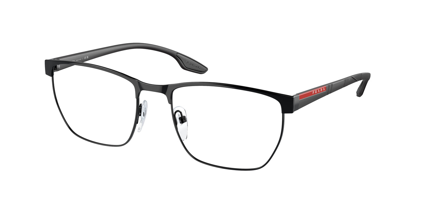 Prada Linea Rossa LIFESTYLE PS50LV Irregular Eyeglasses 1AB1O1-Black 55-145-19 - Color Map Black